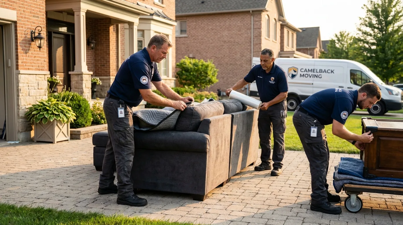Large estate moving crew wrapping furniture in Ripley, WV